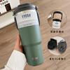 Taza de vacío Taishuo con asa para mujer, gran capacidad, taza de café de acero inoxidable, taza de agua para coche, taza de aspecto atractivo para hombres y niñas
