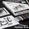Marcador de Acrílico Negro y Blanco de Punta Suave Líquido Recto Bolígrafo Resaltador Artístico para Estudiantes Bolígrafo de Graffiti DIY Pintado a Mano para Niños