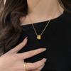 Collar colgante de anillo giratorio dorado cepillado francés antiguo para mujer, vintage, de alta gama, lujo ligero, para combinar con todo, cadena