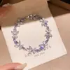 Pulsera Abierta Sencilla y Elegante de Flor de Zirconia, Pulsera Versátil de Moda para el Trabajo, Joyería al por Mayor de Lujo Ligero de Alta Gama para Mujeres