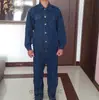 Conjunto de Roupa de Trabalho em Sarja de Manga Longa com Bordado, Respirável, Resistente a Manchas, Adequado para Proteção no Trabalho de Engenharia e Operário de Fábrica