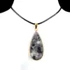1975-20x40mm piedra de ágata de cristal natural doble plano lágrima bolsa Phnom Penh DIY pendiente colgante