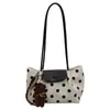 Bolsa de ombro de bolinhas grande capacidade estilo coreano ins, bolsa de axila fashion retrô de nicho, bolsa diária para o trabalho estilo francês