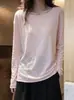 Estilo Principal Recomendado Camiseta de Manga Larga Perezosa Cómoda Rejuvenecedora para Mujer Principios de Otoño Ligera Transpirable Dulce Delgado Top Adelgazante 2126