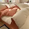 Conjunto de colcha escovada 100% algodão para outono e inverno, lençol e colcha de algodão puro, conjunto de três peças para dormitório estudantil