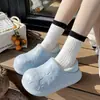 Bolsa con estampado de estrellas y zapatos de algodón impermeables para mujer, nuevo estilo otoño e invierno para uso en exteriores, antideslizantes, estilo pareja, pantuflas de algodón cálidas para el hogar, hombre