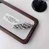 Grampo de Pato de Pelúcia Tricotado Outono e Inverno Grampo de Um Caractere Presilha de Cabelo Exquisite com Laço de Strass para Franja Lateral Feminina