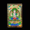 Tantra Buda tarjeta latón tarjeta dorada Guanyin de cuatro brazos tarjeta auspiciosa seguro unión de tarjeta metálica