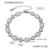 Açúcar Moda Europeia e Americana Aço Inoxidável Quarteto Zircônia Garra Broca Pulseira Feminina Aço Inoxidável PVD Vácuo Banhado a Ouro Preservação de Cor