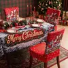 Funda de Silla Navideña Elástica de Cobertura Total Estampada Funda para Silla de Comedor Decoración de Atmósfera Festiva para el Hogar Funda de Silla a Prueba de Polvo