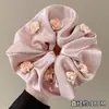 Scrunchie Jumbo de Satén Retro para Niñas, Lazo para el Cabello de Leopardo de Moda Resistente, Accesorio para el Cabello con Banda Elástica de Alta Elasticidad, Lazo para el Cabello con Sensación de Alta Gama