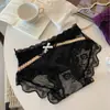 Encanto Púrpura Nebuloso~Bragas Sexy de Encaje para Mujer, Tiro Bajo, Tallas Grandes, Puro Deseo, Transpirables, Entrepierna de Algodón Puro, Nuevas Bragas Triángulo para Mujer