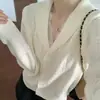 Cárdigan de Punto Jacquard con Solapa de Encaje Patchwork para Mujer 2026 Otoño/Invierno Nuevo Diseño Prendas de Punto Ropa de Abrigo Top