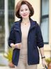 Chaqueta de Otoño para Mamá de Mediana Edad Moda Nuevo Estilo Gabardina Elegante Delgada Talla Grande para Mujer Primavera y Otoño