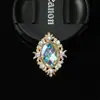 Novas Flores de Liga Metálica com Pedras Ovais em Forma de Diamante, Fivelas de Diamante, Acessórios para Sapatos, Roupas, Bolsas, Acessórios de Cabelo, Acessórios de Cabeça, Peças de Liga Metálica DIY