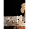 Sapatos de Noiva Franceses Pérola Sapatos de Casamento Franceses Femininos 2026 Sapatos Baixos Modernos Salto Bloco Sapatos Formais de Salto Médio Sapatos Usáveis no Dia a Dia