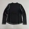 Outono Novo Feminino Gola Alta Costura Design Manga Longa Camada Base Emagrecedor Versátil Top para o Dia a Dia