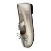 Zapatos de Ballet Francés para Mujer, Dulce Moño Color Champaña Zapatos Pequeños de Piel, Punta Redonda Mary Janes, Sandalias para Mujer
