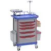 Carrito de Tratamiento de Rescate Médico Abs con 5 Cajones para Medicamentos Carrito de Plástico para Entrega de Medicamentos Carrito de Emergencia Multifuncional Tablero para Desfibrilador