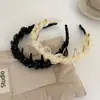 Faixa de Cabelo Bolha em Fio com Pérolas Florais Estilo Chanel para Mulheres, Presilha de Cabelo Versátil e Elegante, Faixa de Cabelo Dentada Antiderrapante