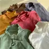 Camiseta Básica de Terciopelo Color Sólido Ajustada de Manga Larga con Cuello Semi-alto para Mujer, Diario de Gatito Otoño e Invierno