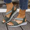 Talla Transfronteriza Europea y Americana Cuerda de Cáñamo Transfronterizo Amazon Sandalias de Cuña de Verano para Mujer Sandalias Boca de Pez para Mujer Mayorista Europeo y Americano Talla Grande