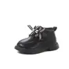 Sapatos de Couro para Meninas 2025 Novo Outono e Inverno Veludo Quente Sapatos de Algodão Laço Sapatos de Princesa para Meninas Pequenas Dropshipping