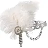 Anos 1920 Headpiece de Penas para Despedida de Solteiro Headband Headpiece de Penas para Baile de Máscaras com Strass Franja Headpiece de Penas