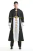 Disfraz de Sacerdote Misionero Masculino de Halloween cosplay Virgen María Sacerdote Túnica Negra Disfraz de Escenario
