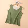 Ropa interior térmica autocalentable de terciopelo, chaleco térmico cepillado de doble cara para mujer, parte superior gruesa de color sólido sin costuras, otoño e invierno