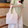 Bolso de Hombro Rayas de Nube Fresco y Sencillo Bolsa de Compras 2025 Nueva Versión Coreana Femenino Francés Crema Tul Bolso Tote