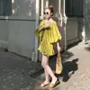 Vestido estilo francés de cuello en V con mangas abullonadas, perfecto para un look de vacaciones, nueva colección de verano 2026 para mujer, vestido de corte holgado