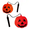 Decoração de Cena com Lanterna de Abóbora de Halloween Balde de Abóbora Portátil Adereço de Lâmpada Luminosa para Brincar de Fantasia Infantil