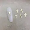 Acessórios de unhas de liga cruzada gótica escura transfronteiriça, brincos vintage europeus e americanos, acessórios de strass para unhas estilo punk gótico