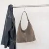 Nuevo bolso cubo de piel de vaca esmerilada para otoño e invierno, gran capacidad, estilo vintage, versátil bolso de hombro tipo tote de cuero genuino para ir al trabajo