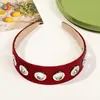 Qiyue Transfronterizo Nuevo Estilo Ins Anillo Metálico Tela Diadema de Ala Ancha Retro Versátil Diadema de Color Sólido Pinza para el Cabello Antideslizante