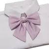 Pajarita de Color Sólido con Puntiagudos y Acentos de Plumas, Accesorios Jk, Pajarita Estilo Japonés para Estudiante Mujer, Pajarita Grande con Cordón, Estilo Uniforme Escolar