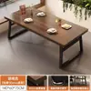 Mesa de Jantar Doméstica para Apartamentos Pequenos, Mesa Grande para Aluguel, Mesa de Jantar Retangular Estilo Tronco, Conjunto de Mesa e Cadeira para Hotel