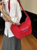Bolso de Lona para Mujer de Gran Capacidad 2025 Nuevo Verano Casual Hombro Cruzado Estilo Relajado Plisado Viajero Bolso Dumpling