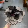 Novo Elástico de Cabelo de Renda com Bolinhas Dupla Camada, Simples e Doce, Scrunchie Gentil e Elegante, Versátil para Uso Diário