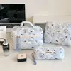 Bolsa de Maquillaje de Lunares de Fresa para Mujer, de Aspecto Elegante, Bolsa Portátil para Guardar Maquillaje para Viajes, Organizador de Productos para el Cuidado de la Piel, Neceser