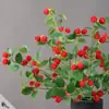 Planta Artificial de Frambuesa Flor Falsa Baya Roja Fruta de la Suerte Decoración de Sala de Estar Boda Diseño de Bosque Decoración de Bosque