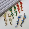 Pin de Oreja Asimétrico Brillante con Adorno de Cristal de Lujo Accesible de Alta Gama Oscar Fashion para Mujer