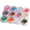 Conjunto de lantejoulas para manicure 12 cores lantejoulas olho de cavalo acessórios para manicure lantejoulas coloridas em forma de gota olho de cavalo