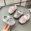 Zapatos Deportivos para Niños Pequeños Estampado de Dibujos Animados Zapatos para Caminar para Niñas Transpirables Ligeros Velcro Cordones Estilo Princesa Zapatos de Bebé