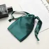 Bolsa de armazenamento para máscara de dormir de seda sintética, bolsa de tecido, bolsa com cordão de seda sintética acetinada, armazenamento de cosméticos estilo simples
