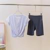Camiseta deportiva para mujer, de secado rápido, con espalda hermosa, de manga corta, para yoga, top de malla transpirable, para correr por la mañana, blusa, traje de fitness
