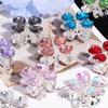 Cristal Resistente Flor de Corazón de Trébol de Cuatro Hojas Aleación Cuentas Sueltas Hecho a Mano DIY Cuentas de Agujero Recto Accesorios para Cadena de Teléfono Cadena de Bolsa