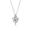 Collar de Plata S925 con Colgante de Moissanita, Sitio Independiente Transfronterizo, Cadena para Clavícula, Popular en Europa y América, Collar de Moda, Venta al por Mayor desde el Fabricante