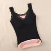 Chaleco térmico de oso estilo Otoño e Invierno para mujer, Ropa exterior con tirantes, Ropa interior con encaje engrosado y terciopelo, con almohadillas en el pecho